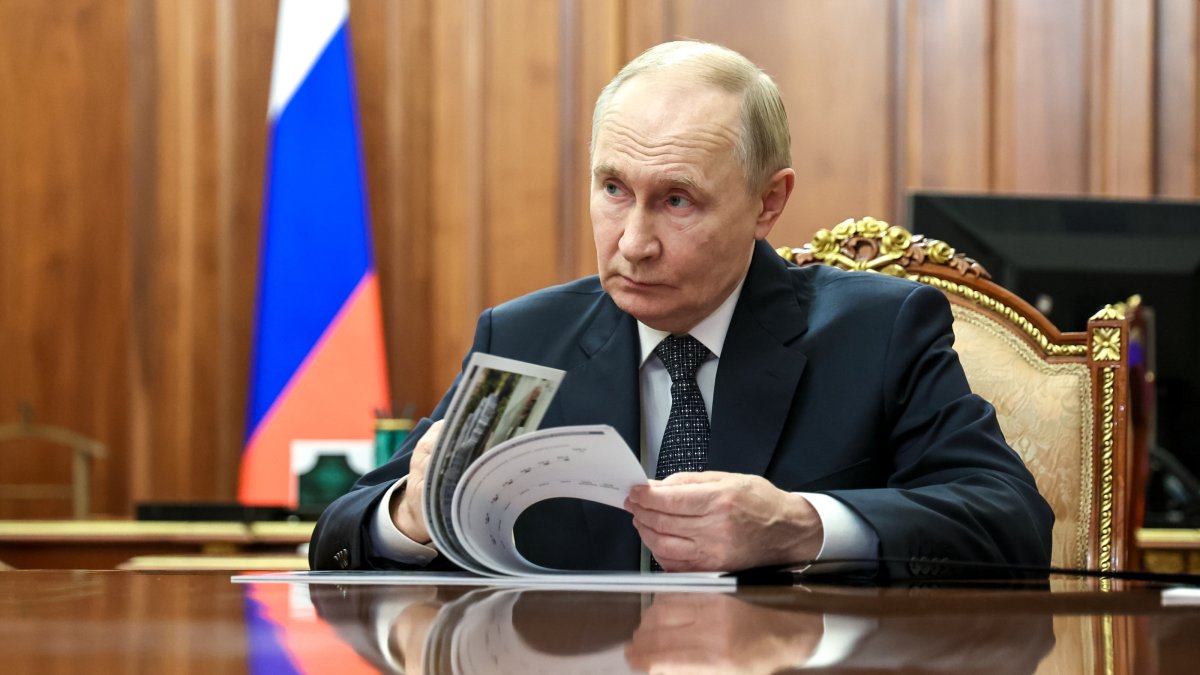 Russian President Vladimir Putin attends a meeting at the Kremlin, in Moscow, Russia, Dec. 16, 2025. (EPA Photo)