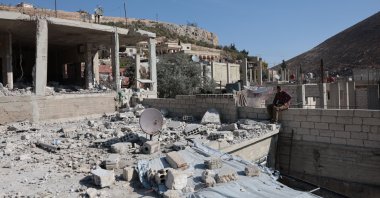 A damaged home following an Israeli strike in the town of Beit Jinn in rural Damascus near Jabal al-Sheikh, Syria, Nov. 28, 2025. (EPA Photo)