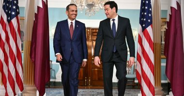 U.S. Secretary of State Marco Rubio meets with Qatari Prime Minister and Foreign Minister Mohammed bin Abdulrahman al-Thani at the State Department in Washington, D.C., Dec.17, 2025. (AFP Photo)