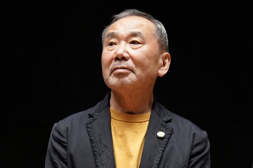 Japanese novelist Haruki Murakami appears during a press conference at the Waseda University, Tokyo, Japan, Sept. 22, 2021. (AP Photo)