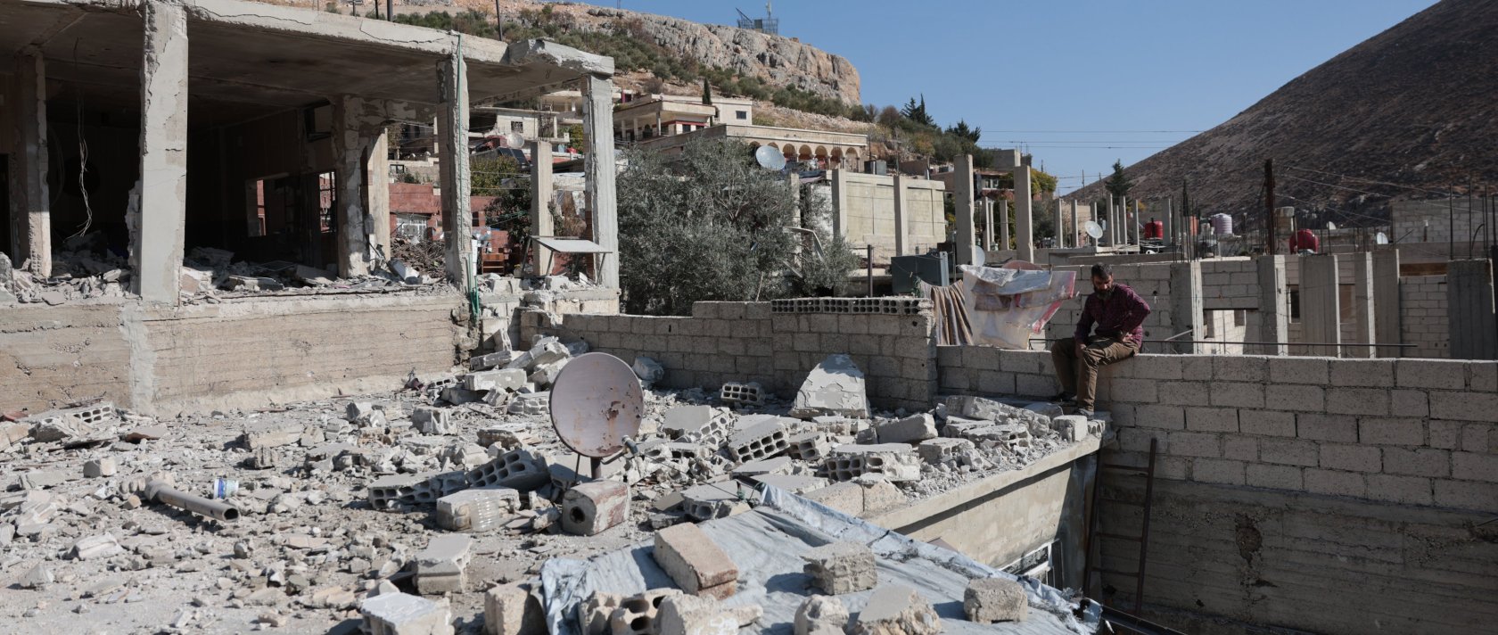 A damaged home following an Israeli strike in the town of Beit Jinn in rural Damascus near Jabal al-Sheikh, Syria, Nov. 28, 2025. (EPA Photo)
