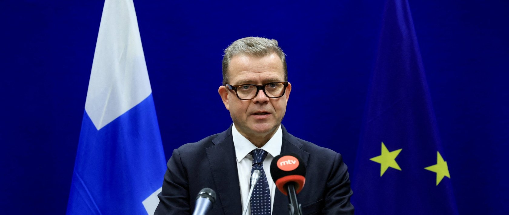Finland's Prime Minister Petteri Orpo attends a news conference on the day of the European Union leaders' summit in Brussels, Belgium Oct. 23, 2025. (Reuters File Photo)