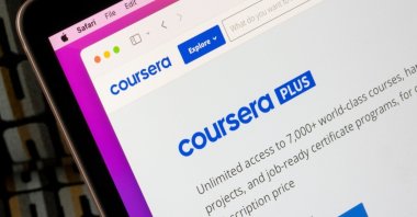 The website homepage of Coursera Inc., Los Angeles, U.S., May 13, 2022. (Shutterstock Photo)