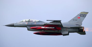 A Turkish F-16 aircraft takes off from Schleswig Air Base in the Schleswig-Holstein region, Germany, June 7, 2024. (Reuters Photo)