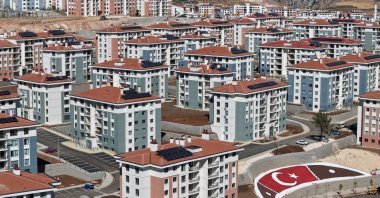 An aerial view of new residential buildings constructed by the Environment, Urbanization and Climate Change Ministry, Adıyaman, southeastern Türkiye, Dec. 18, 2025. (IHA Photo)