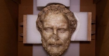 The statue of the Bubon emperor, Ankara, Türkiye, Dec. 9, 2025. (AA Photo)