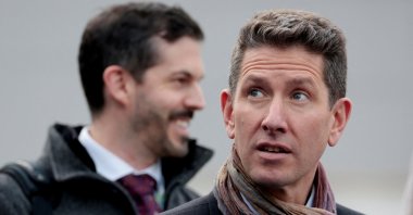 British Political Director at the Foreign, Commonwealth and Development Office (FCDO), Christian Turner, looks on as he leaves on the second day of the G-7 foreign ministers' meeting in Fiuggi, Italy, Nov. 26, 2024. (Reuters Photo)