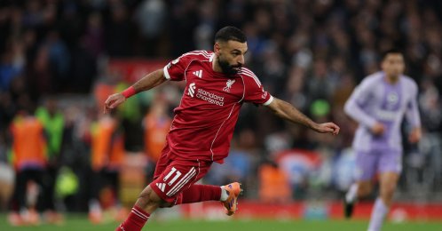 Liverpool's Mohamed Salah in action during the Premier League match against Brighton &amp; Hove Albion at Anfield, Liverpool, U.K., Dec. 13, 2025. (Reuters Photo)