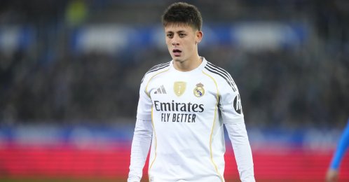 Real Madrid's Arda Güler reacts during the La Liga match against Deportivo Alaves at Estadio de Mendizorroza, Vitoria-Gasteiz, Spain, Dec. 14, 2025. (AA Photo) 
