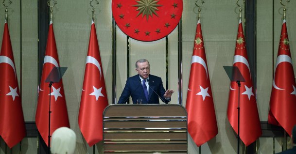 President Recep Tayyip Erdoğan speaks at a meeting with ambassadors in Ankara, Dec. 16, 2025. (IHA Photo)