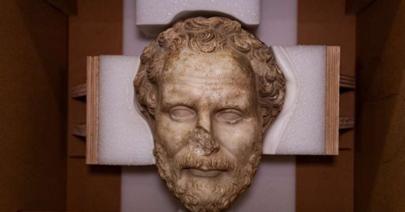 The statue of the Bubon emperor, Ankara, Türkiye, Dec. 9, 2025. (AA Photo)