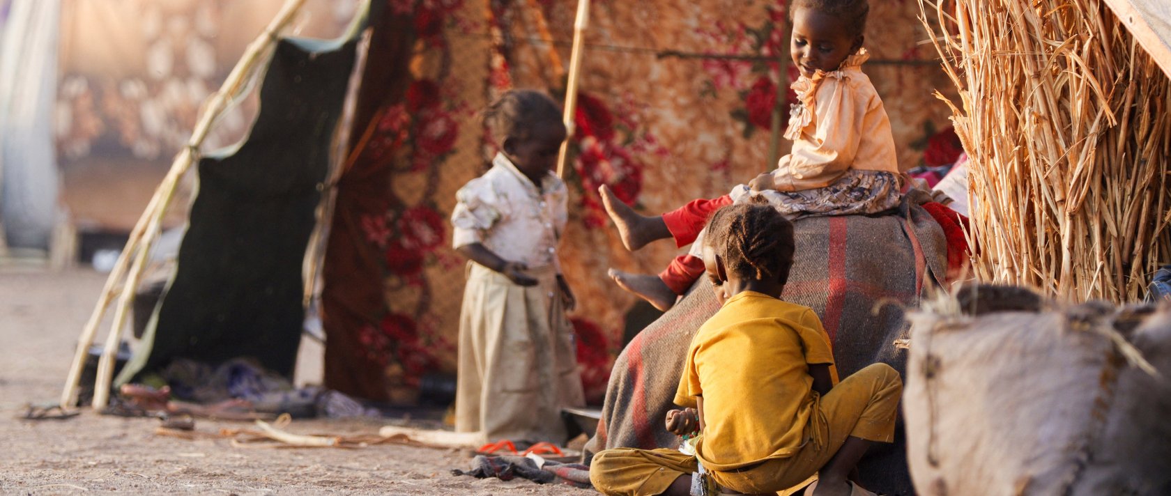 Children displaced by RSF attacks on Zamzam displacement camp play in Tawila, North Darfur, Sudan, April 16, 2025. (Reuters Photo)