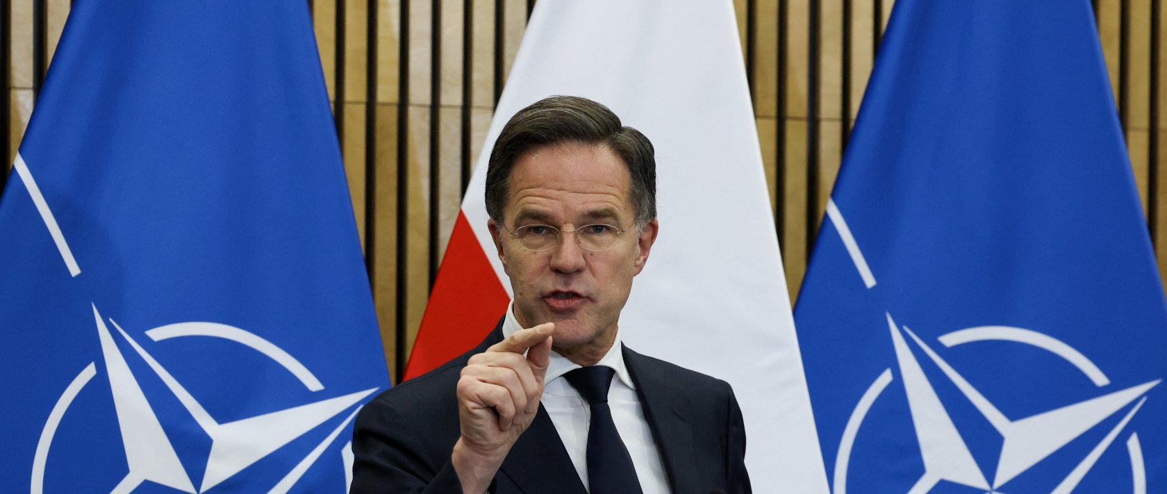 NATO Secretary-General Mark Rutte speaks during a news conference, at the Land Forces Training Center, in Bemowo Piskie near Orzysz, Poland, Dec. 18, 2025. (Reuters Photo)