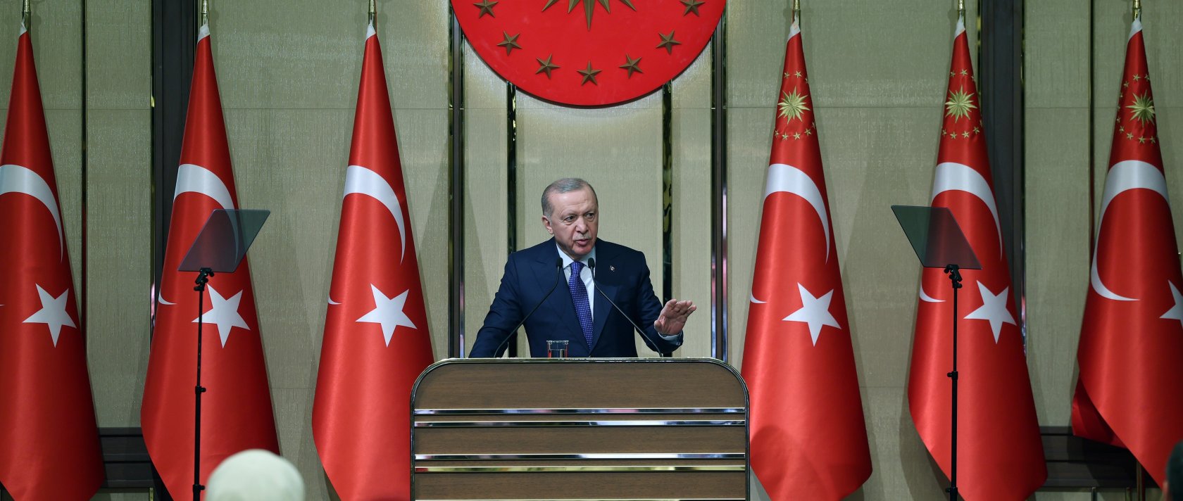President Recep Tayyip Erdoğan speaks at a meeting with ambassadors in Ankara, Dec. 16, 2025. (IHA Photo)