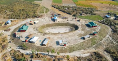 An elevated, flood-resilient village built by the Turkish Cooperation and Coordination Agency (TIKA), Gaibandha, Bangladesh, Dec. 11, 2025. (Courtesy of TIKA) 