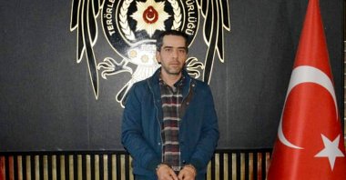 Yasir Gülen is seen at the Istanbul Police headquarters following his detention, Istanbul, Türkiye, Dec. 19, 2025. (AA Photo)