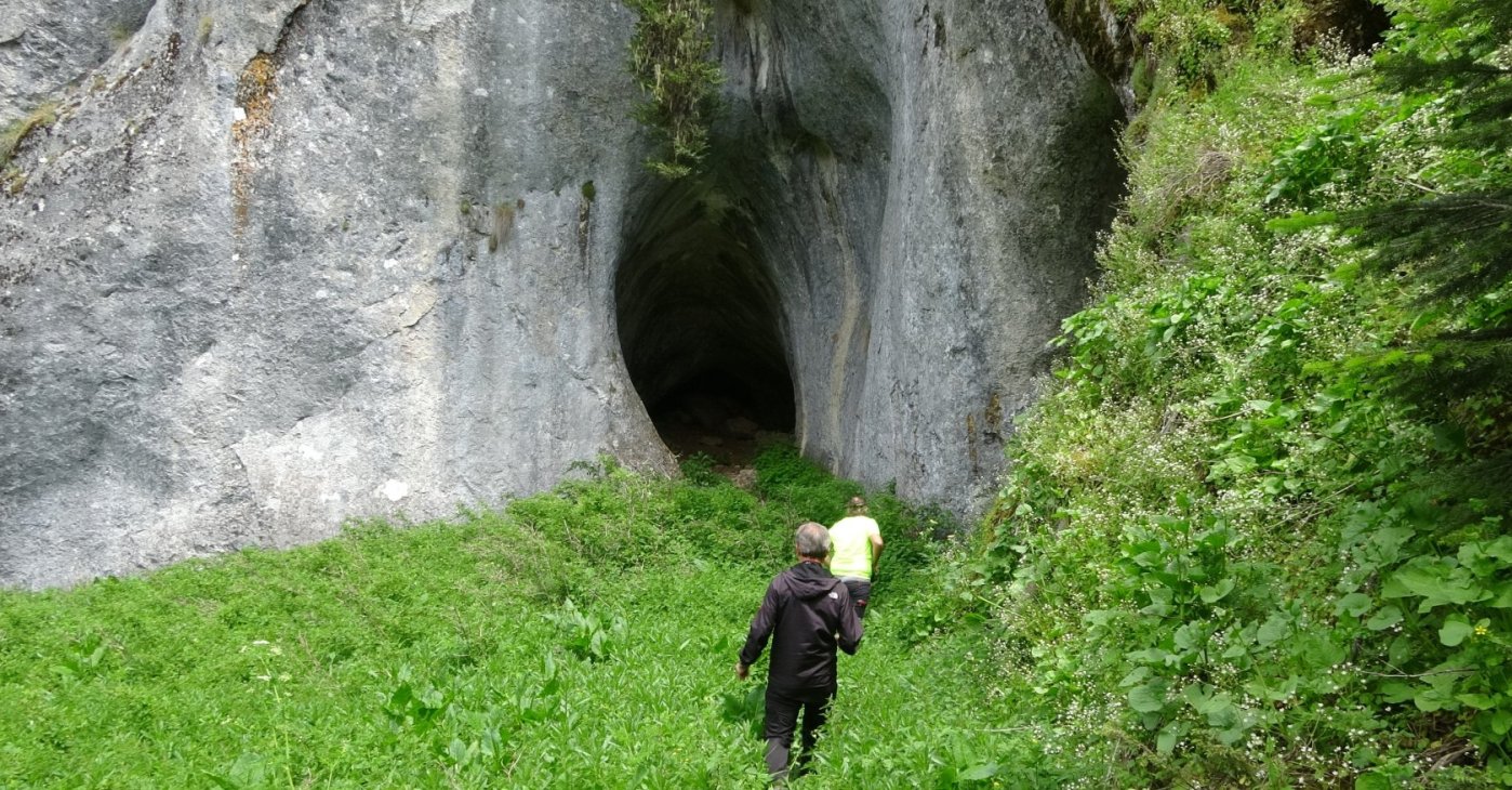 A five-entrance giant cave located in a highland area awaits exploration as part of efforts to open it to tourism, Araç district, Kastamonu, Türkiye, Dec. 19, 2025. (IHA Photo)
