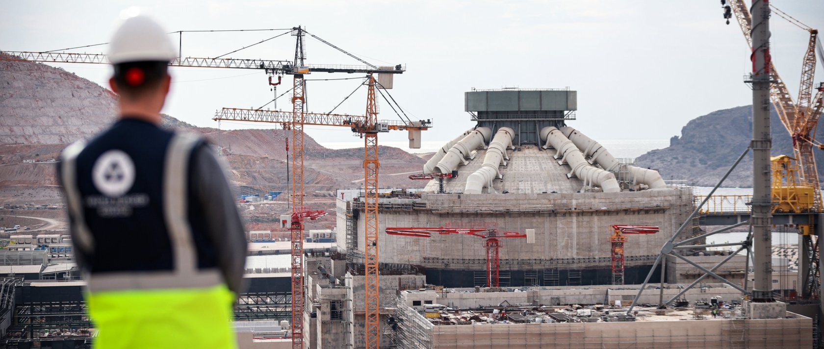 The construction site of the Akkuyu nuclear power plant, Mersin, southern Türkiye, Dec. 5, 2025. (AA Photo)