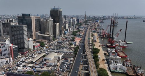 A drone view of the Marina in Lagos, Nigeria, Dec. 2, 2025. (Reuters Photo)