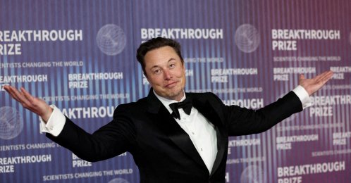 Elon Musk attends the Breakthrough Prize awards in Los Angeles, California, U.S., April 13, 2024. (Reuters Photo)