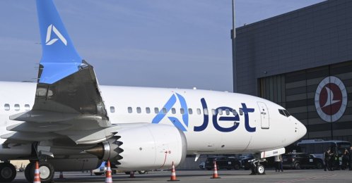 A Boeing 737-8 MAX of Turkish low-cost airline AJet at Sabiha Gökçen Airport, Istanbul, Türkiye, Nov. 4, 2025. (AA Photo)