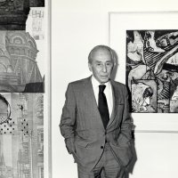 Gallery owner Leo Castelli attending "Art Show Benefiting Henry St. Settlement" at the 7th Regiment Armory, New York City, U.S., Feb. 14, 1991. (Getty Images Photo)