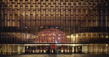 An exterior view of the Ataturk Cultural Center (AKM) entrance, Istanbul, Türkiye. (Shutterstock Photo)