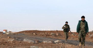 Soldiers from the Syrian Ministry of Defense tour an abandoned military base, once considered to be the largest Iranian military base in Syria, on the southern outskirts of Aleppo, in the Jabal Azzan area, Dec. 4, 2025. (AFP File Photo)
