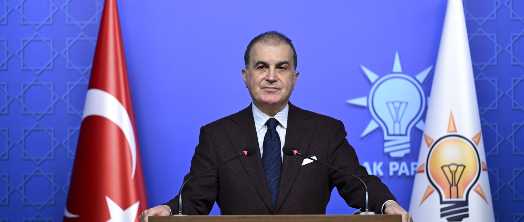 Ruling Justice and Development Party (AK Party) spokesman Ömer Çelik speaks to reporters in Ankara, Dec. 22, 2025. (AA Photo)