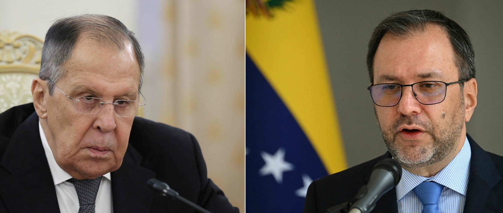 This combination of pictures created on Dec. 22, 2025, shows Russian Foreign Minister Sergei Lavrov and Venezuela's Foreign Minister Yvan Gil. (AFP File Photos)