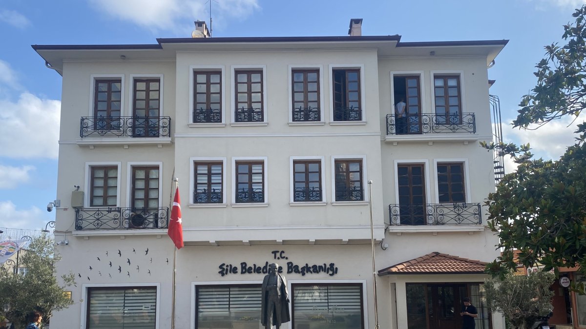 The exterior of the Şile municipality building, Istanbul, Türkiye, July 10, 2025. (IHA Photo)