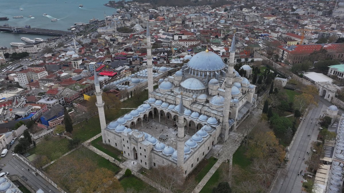 An aerial view of Süleymaniye Mosque, Istanbul, Türkiye, Dec. 9, 2025. (AA Photo)