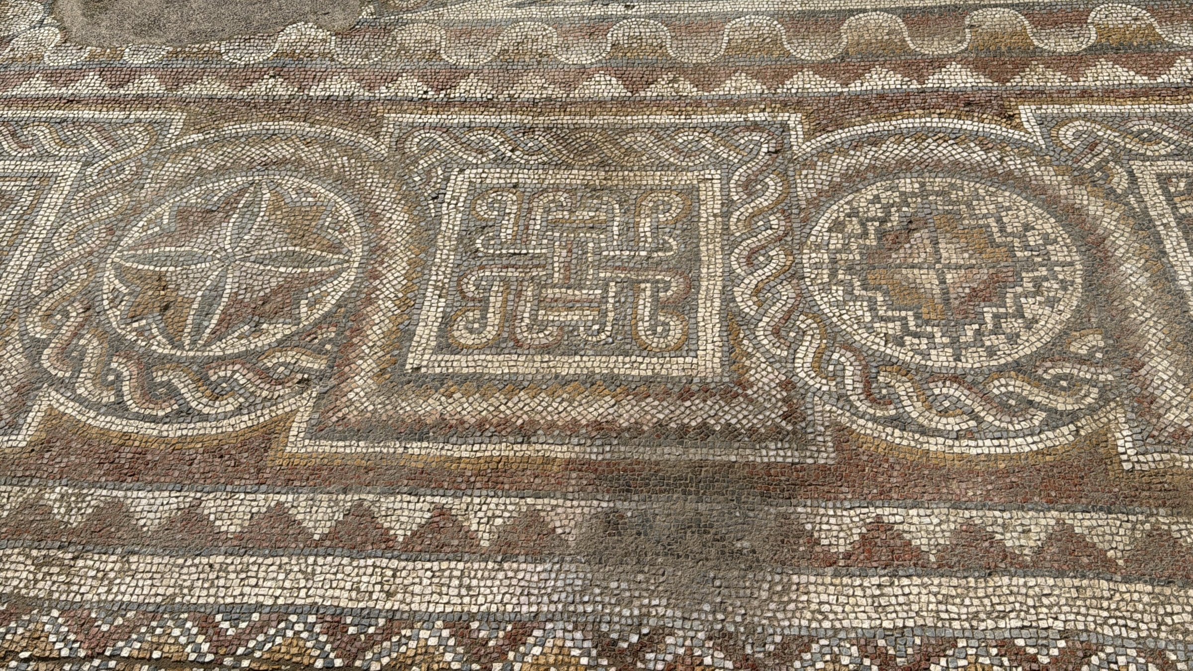 Mosaics at the ancient city of Hadrianopolis, Karabük, northern Türkiye, Dec. 10, 2025. (DHA Photo)