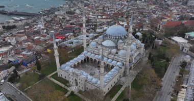 An aerial view of Süleymaniye Mosque, Istanbul, Türkiye, Dec. 9, 2025. (AA Photo)
