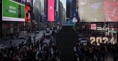 The numerals ‘2026’ arrive for the Times Square New Year’s Eve celebrations in New York City, U.S., Dec. 18, 2025. (Reuters Photo)
