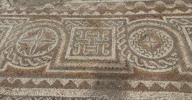 Mosaics at the ancient city of Hadrianopolis, Karabük, northern Türkiye, Dec. 10, 2025. (DHA Photo)