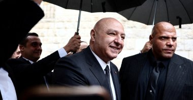 Lebanon's President Joseph Aoun arrives at the Monastery of Saint Maron, on the day of Pope Leo XIV's arrival, during his first apostolic journey, in Annaya, Lebanon Dec. 1, 2025. (Reuters Photo)