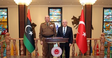 Defense Minister Yaşar Güler meets with Libya’s Chief of General Staff Gen. Muhammad Ali Ahmed al-Haddad in Ankara, Dec. 23, 2025. (AA Photo)