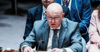 The Russia Federation's Ambassador to the United Nations Vassily Nebenzia addresses a Security Council meeting to discuss 'ongoing U.S. aggression' against Venezuela, at U.N. headquarters in New York City, U.S., Dec. 23, 2025. (Reuters Photo)