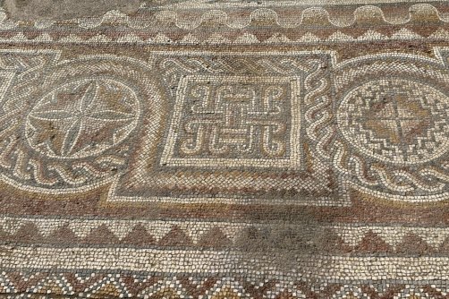 Mosaics at the ancient city of Hadrianopolis, Karabük, northern Türkiye, Dec. 10, 2025. (DHA Photo)