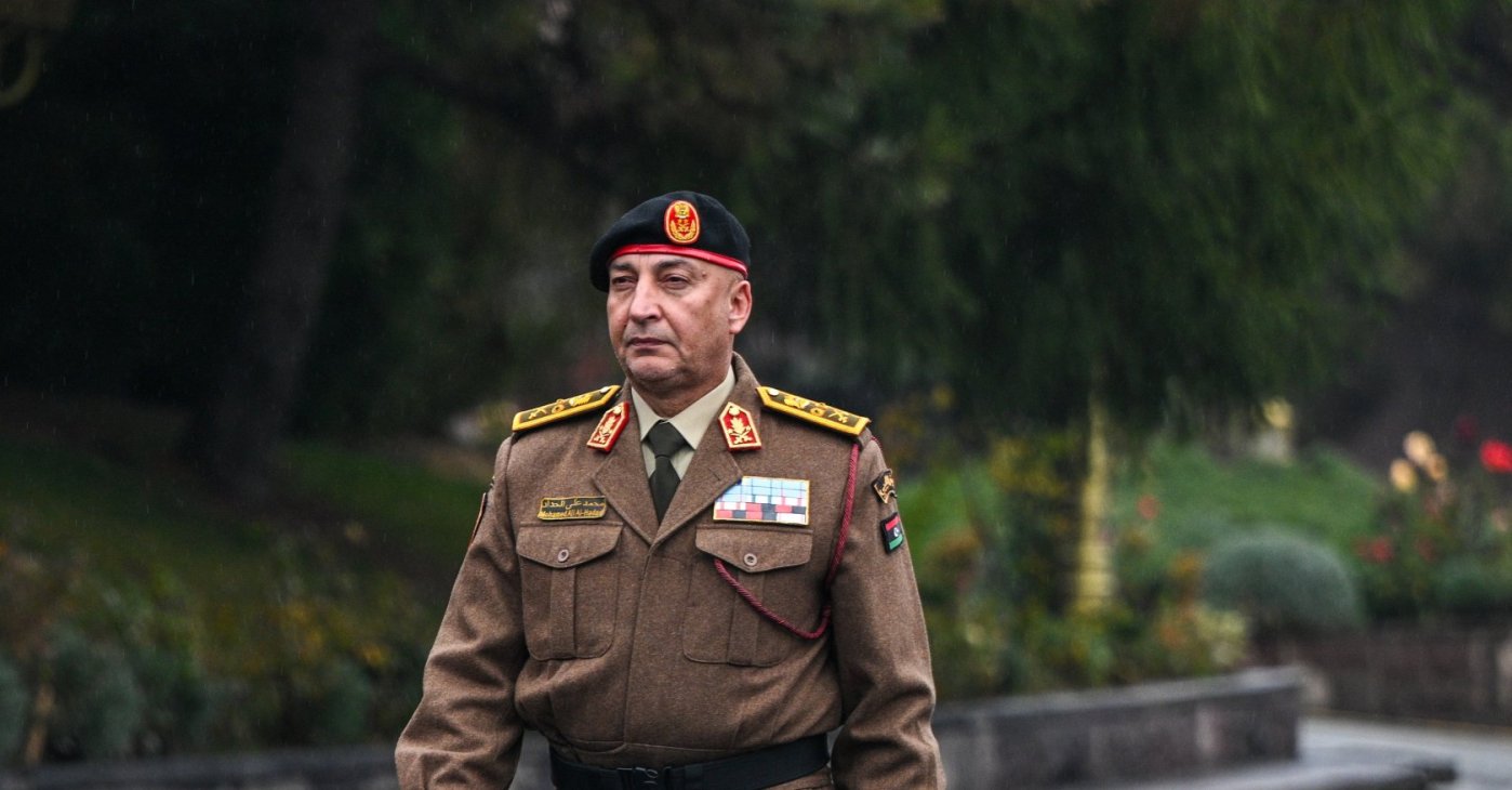 Top Libyan army chief al-Haddad arrives at an official ceremony in Ankara, Dec. 23, 2025. (AA Photo)
