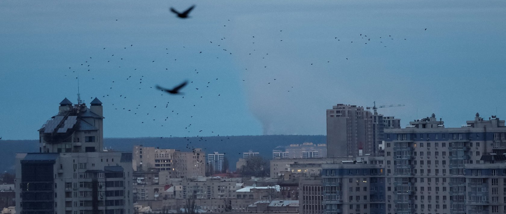 Smoke rises after Russian drone and missile strikes in Kyiv, Ukraine, Dec. 23, 2025. (Reuters Photo)
