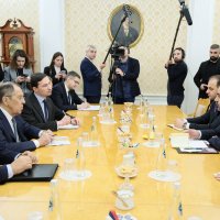 Russia's Foreign Minister Sergei Lavrov and Syria's Foreign Minister Asaad al-Shaibani attend a meeting in Moscow, Russia, Dec. 24, 2025. (Reuters Photo)