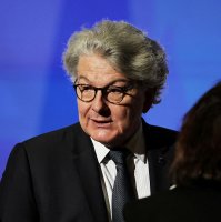 European Commissioner for Internal Market Thierry Breton looks on before French President Emmanuel Macron's speech on Europe in the amphitheatre of the Sorbonne University in Paris, France, April 25, 2024. (Reuters Photo)