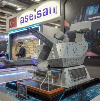 People at the ward of the Turkish defense company, Aselsan, during the 4th EDEX 2025 Egypt Defence Expo, in Cairo, Egypt, Dec. 2, 2025. (AA Photo)