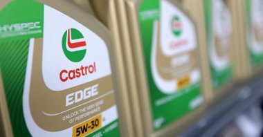 Castrol motor oil bottles are seen in this illustration taken June 19, 2025. (Reuters Photo)