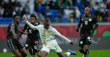 Senegal's Nicolas Jackson scores during the Africa Cup of Nations group D match between Senegal and Botswana, Tangier, Morocco, Dec. 23, 2025. (AP Photo)