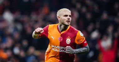 Galatasaray's Mauro Icardi celebrates during the Süper Lig match against Kasımpaşa at RAMS Park, Istanbul, Türkiye, Dec. 20, 2025. (AA Photo)