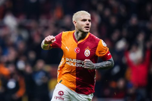 Galatasaray's Mauro Icardi celebrates during the Süper Lig match against Kasımpaşa at RAMS Park, Istanbul, Türkiye, Dec. 20, 2025. (AA Photo)