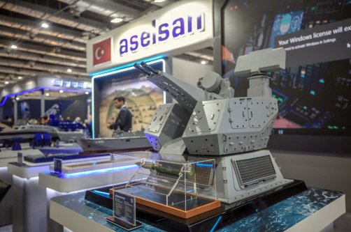 People at the ward of the Turkish defense company, Aselsan, during the 4th EDEX 2025 Egypt Defence Expo, in Cairo, Egypt, Dec. 2, 2025. (AA Photo)